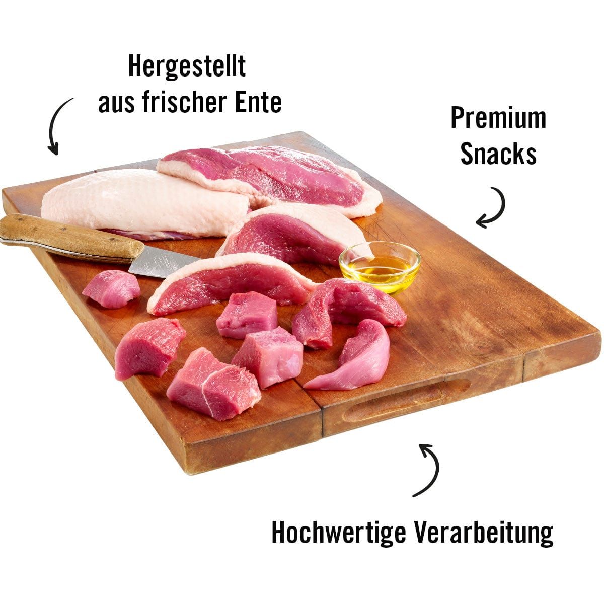 Dogs’n Tiger Adult Hunde Snacks Lecker Stückchen, Leckerlies, 100% Entenbrustfilet