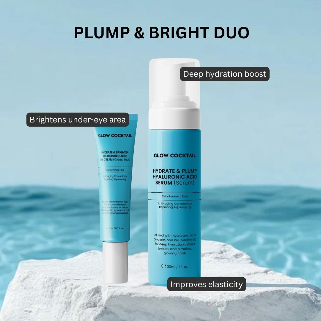 Glow Cocktail Feuchtigkeitsserum & Aufpolsterndes Serum + Aufhellende Augencreme