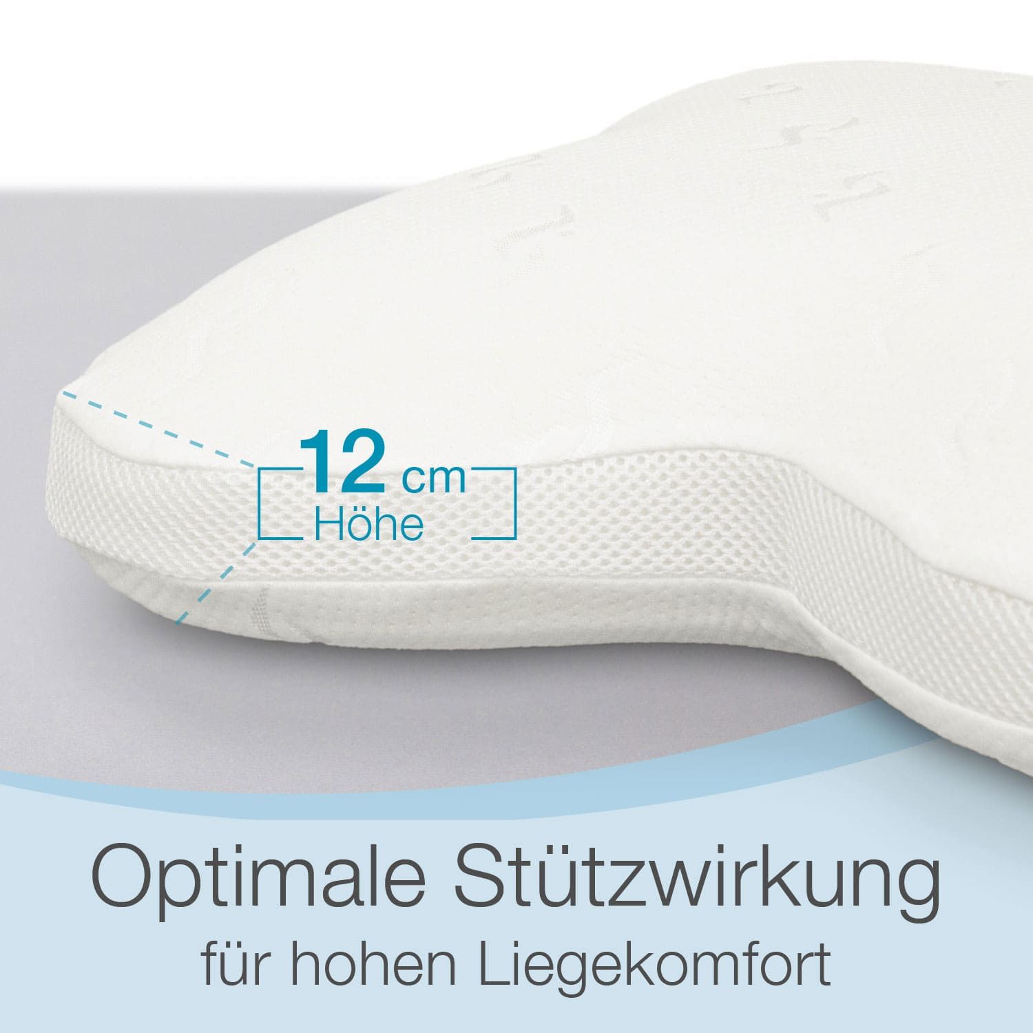 ELONEO Schlafkissen Visko-Schmetterlingskissen, körperangepasste Form, 52x12x62cm, waschbarer Bezug