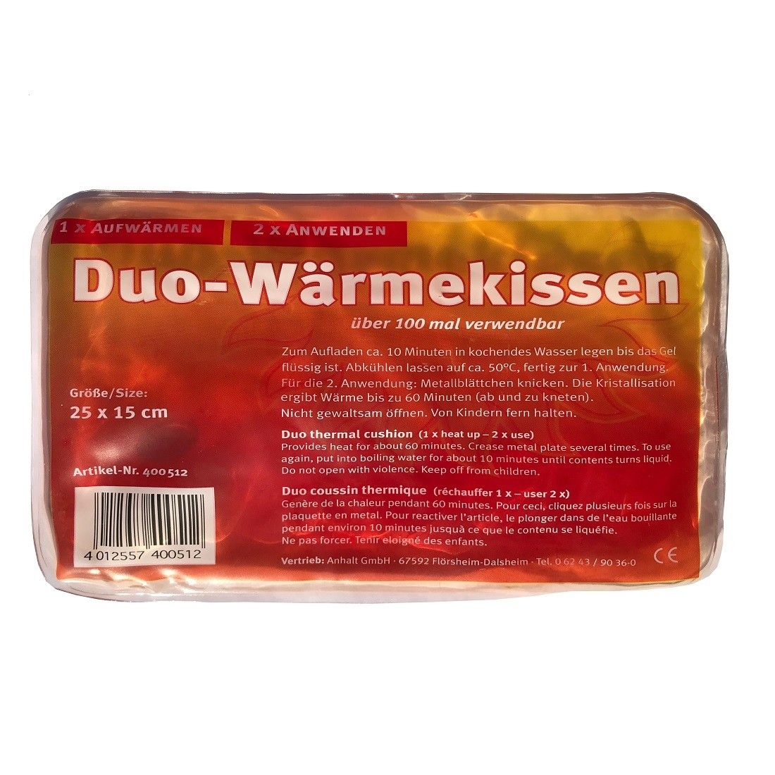 Anhalt Duo Wärmekissen 25 x 15 cm Taschenwärmer groß