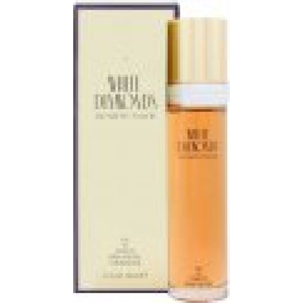 White Diamonds Eau de Toilette Flakon und Schachtel. Goldfarbener Deckel, silberner Ring, Schriftzug. Schachtel.