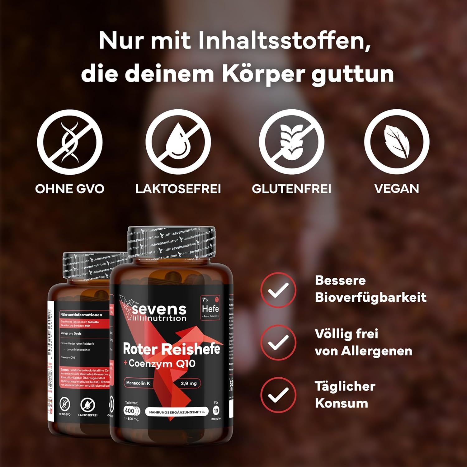 SEVENS NUTRITION Roter Reis Tabletten