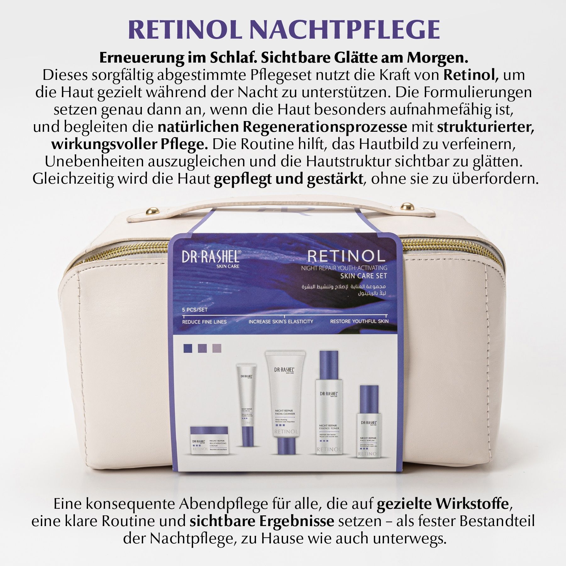 DR RASHEL Gesichtspflege-Set Retinol Anti-Aging Augenserum Cream Cleanser Toner