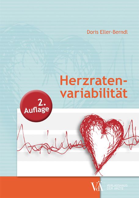 Buchcover mit Titel Herzratenvariabilität, Herzzeichnung und EKG-Linien. 2. Auflage. Verlagshaus der Ärzte.