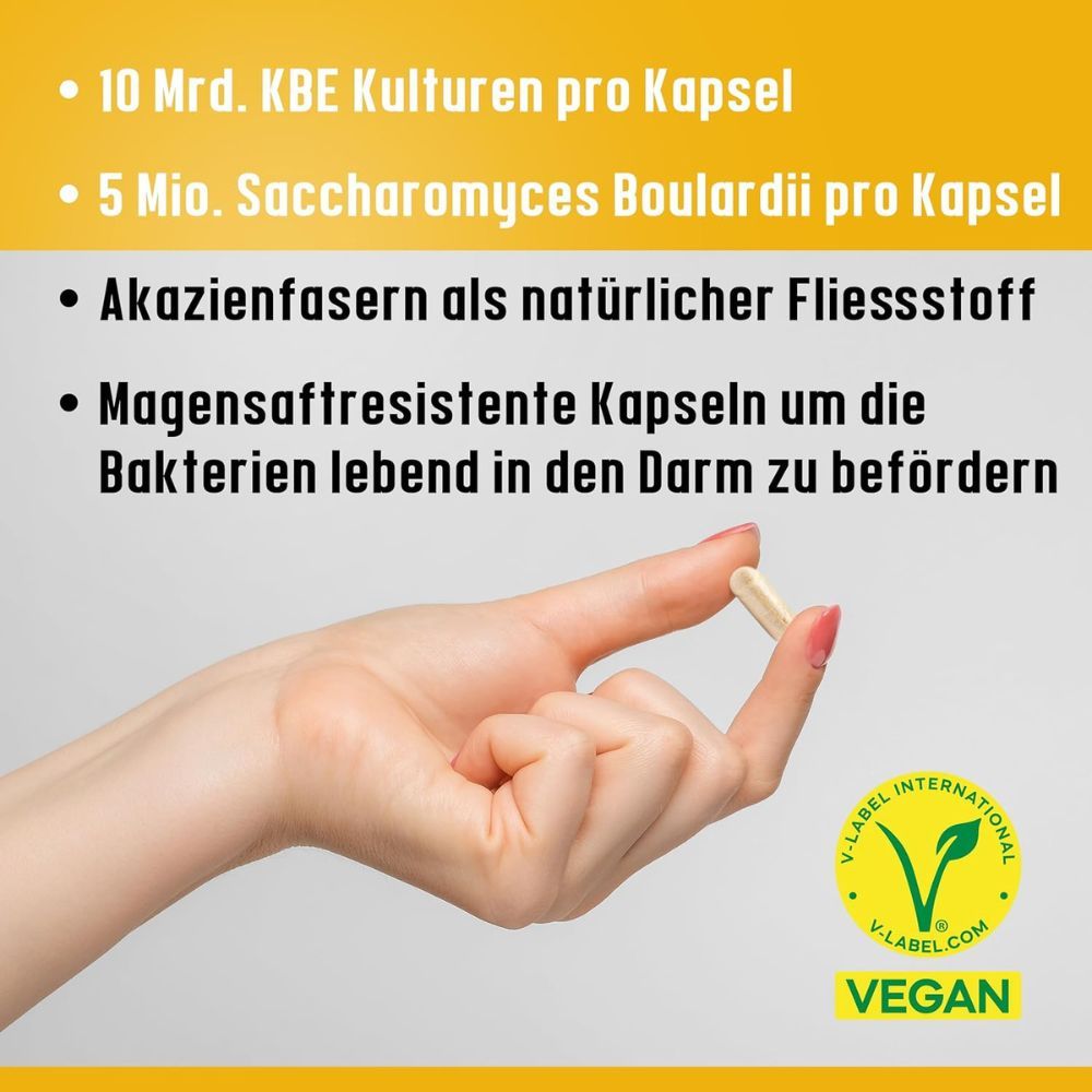 Vegan-Siegel mit Himbeeren. Text: NatureCraft, vegane Nahrungsergänzungsmittel.