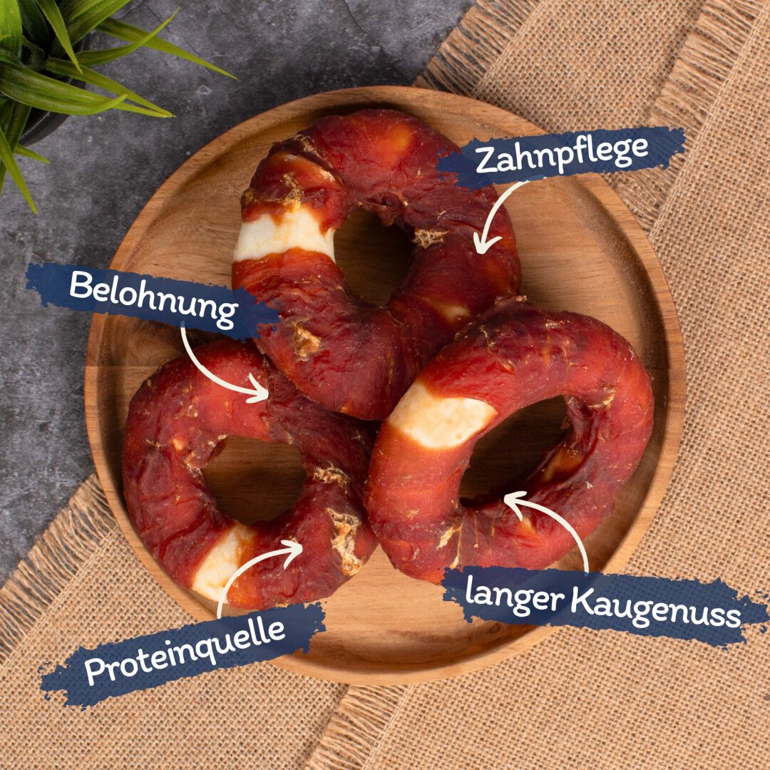 Lyra Pet® Kauringe mit Entenbruststreifen