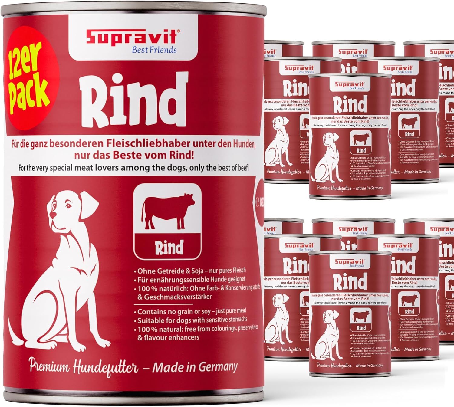 Supravit Hundenassfutter Dosenfutter für Hunde