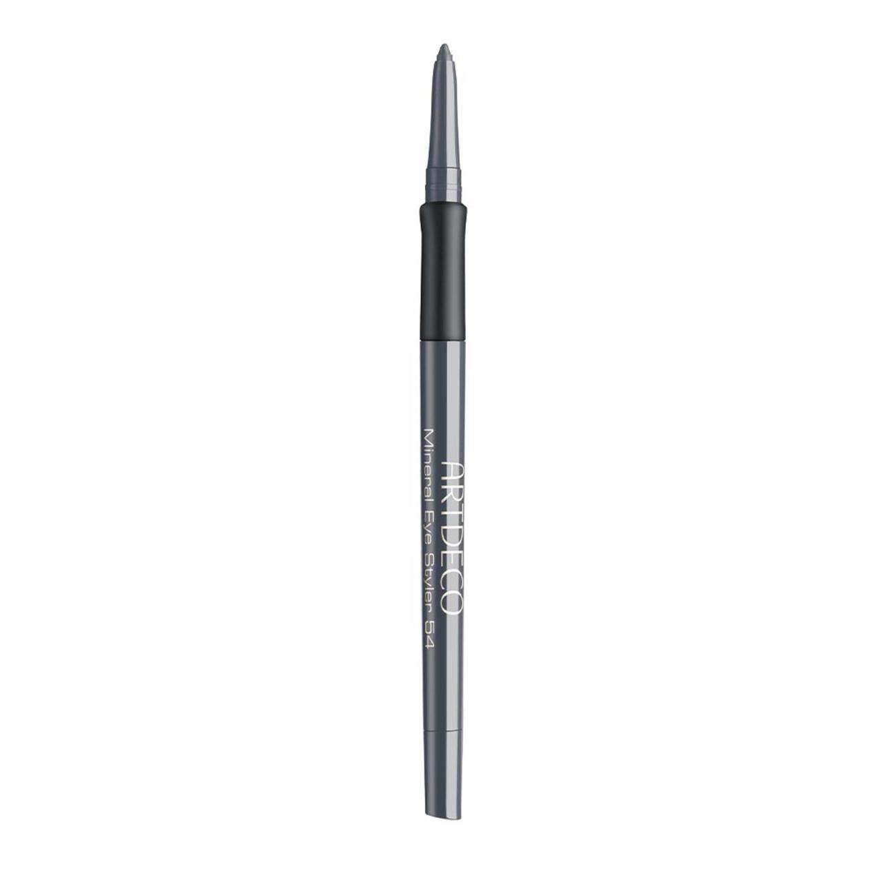 Artdeco Mineral Eye Styler. Crayon gris foncé avec manche noir. Pointe sortie. Nom du produit et marque sur le crayon.