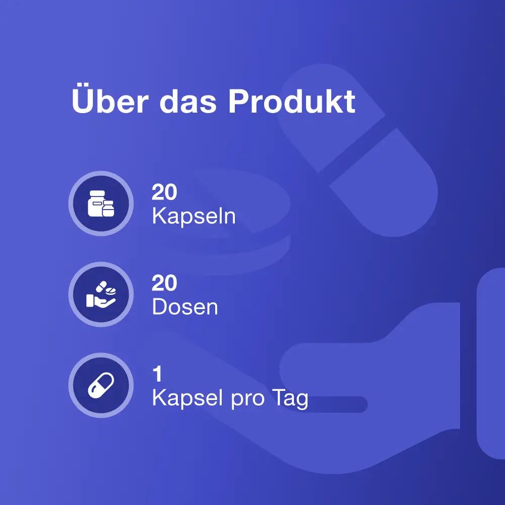 Erefit Men Extreme. Informationen zum Produkt. 20 Kapseln, 20 Dosierungen, 1 Kapsel pro Tag.
