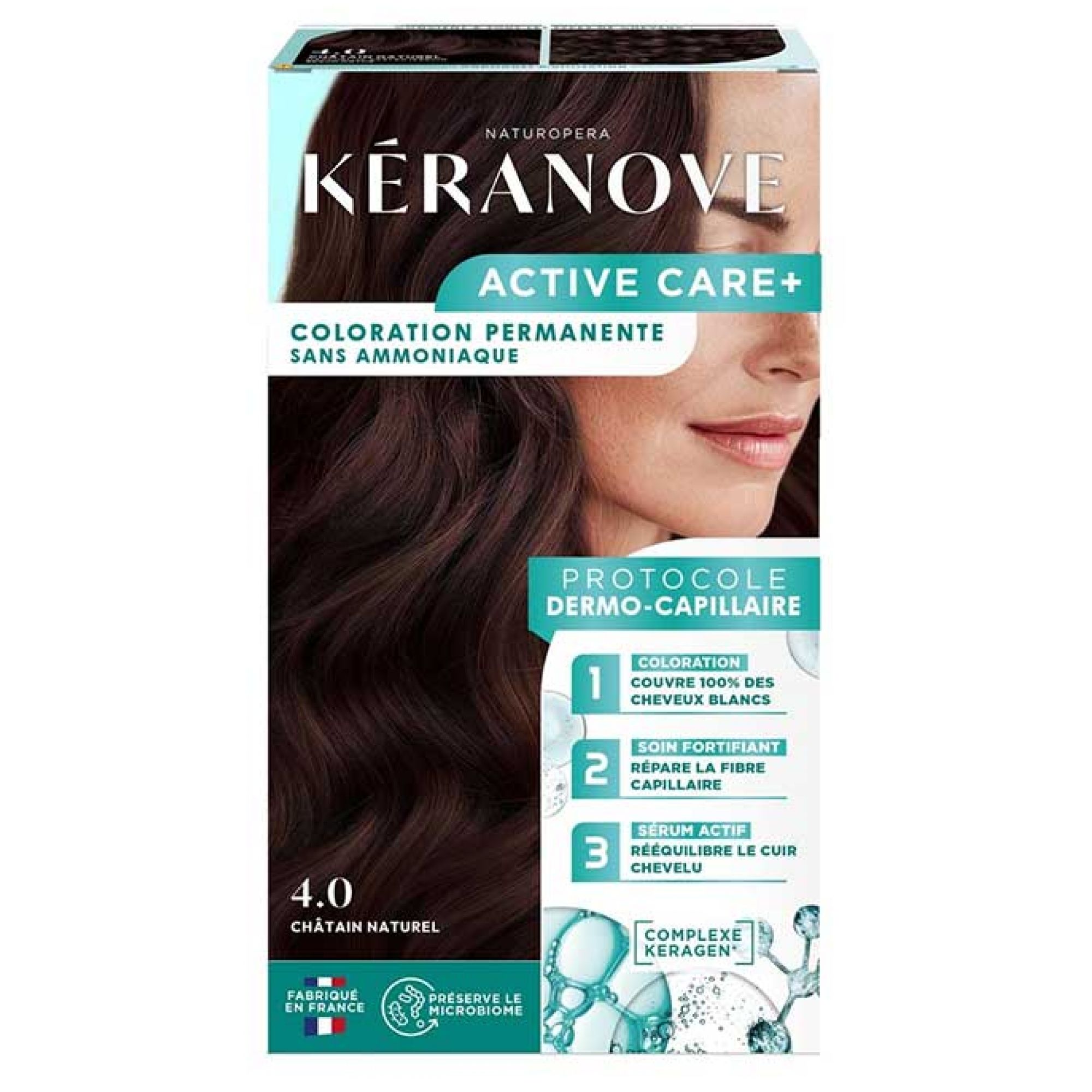 Kéranove Active Care+ Permanente Coloration (Haarfärbung : Kastanienbraun) 9,2x4,8x16,2 cm