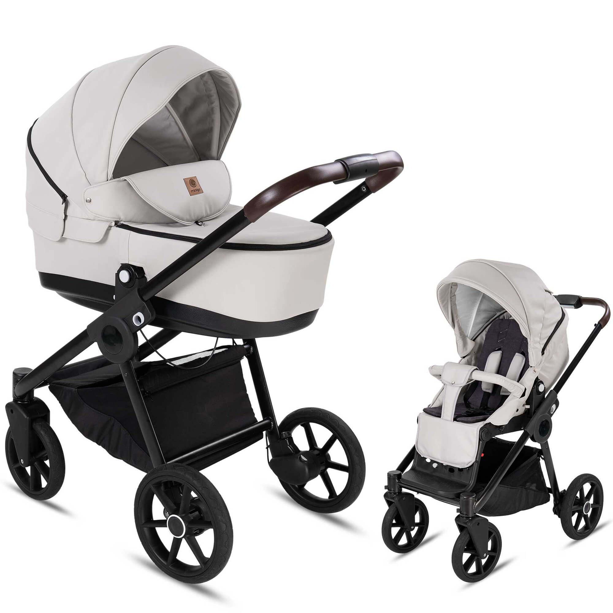 Minigo Groove 2 in 1 Kinderwagen Luftreifen, Light Grey