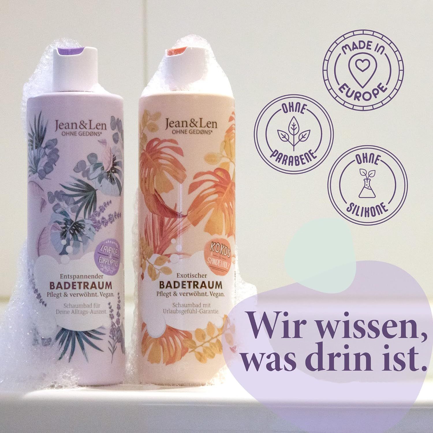 Jean & Len entspannender Badetraum Eukalyptus & Lavendel 400 ml