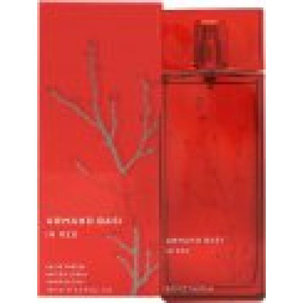 Roter Flakon und Schachtel. Aufschrift: Armand Basi In Red Eau de Parfum. Abbildung eines Astes.