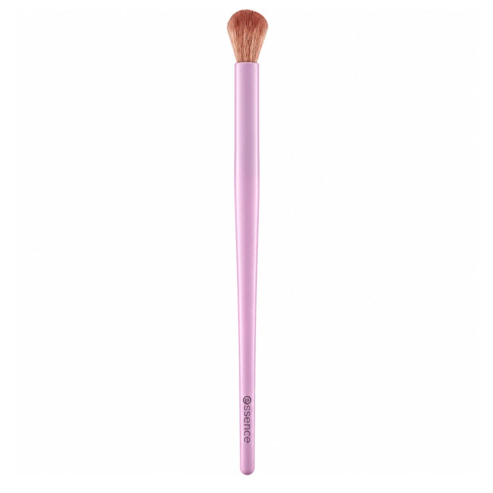 Essence Verblend Pinsel mit lila Griff und braunen Borsten.