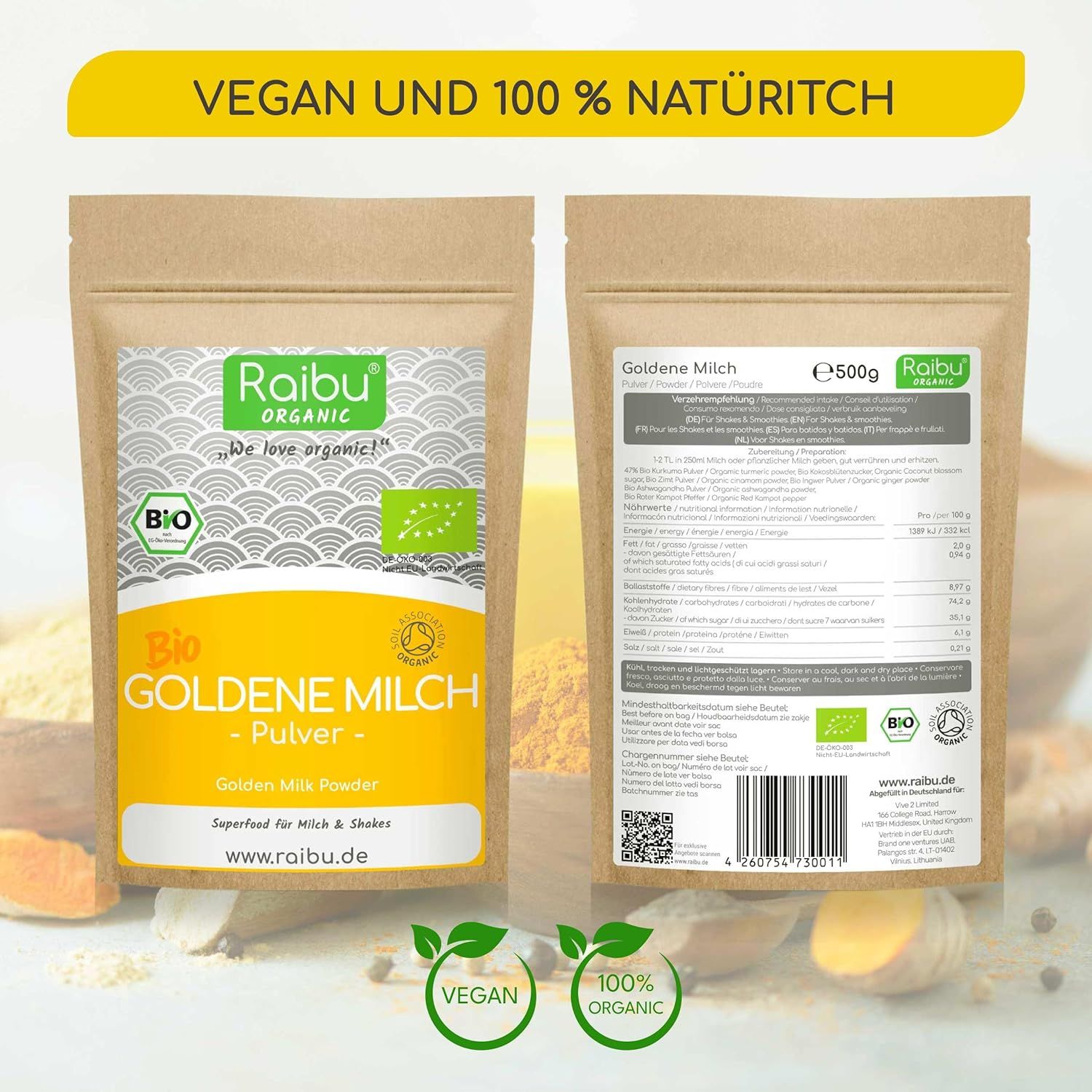 RAIBU Goldene Milch Pulver BIO