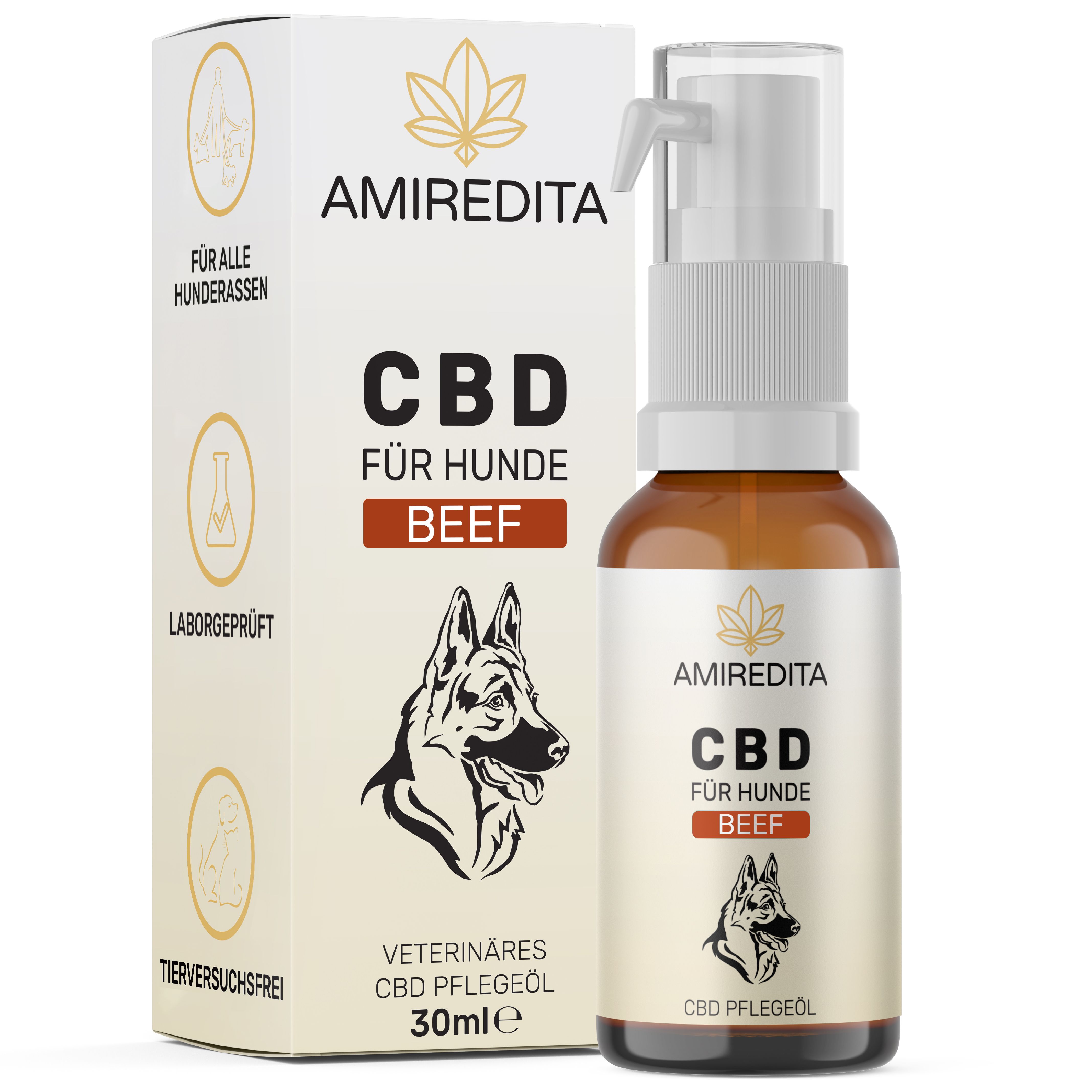Amiredita CBD Öl Hunde 1500mg - Rindaroma