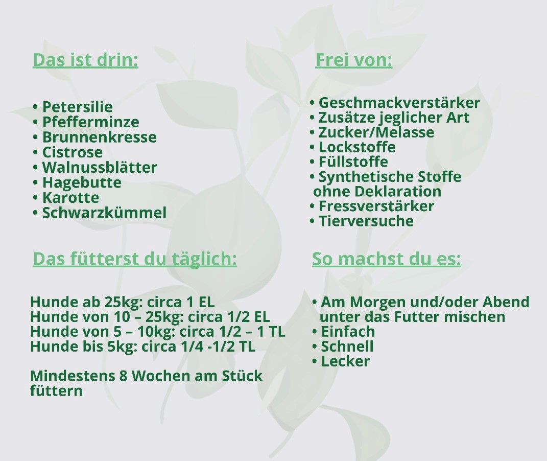 Hand aufs Pferd/Hund Wurm Kräuter Kribbelfrei