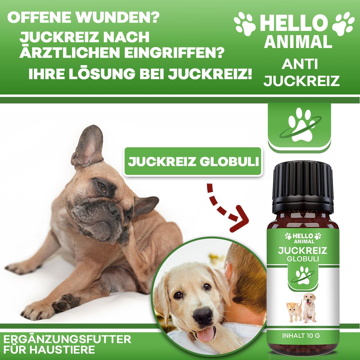 Hello Animal® | Juckreiz Kügelchen für Hund und Katze