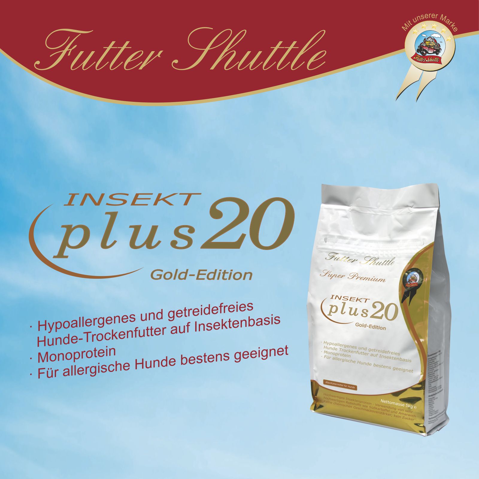 Hypoallergenes Hundefutter Insekt Plus 20