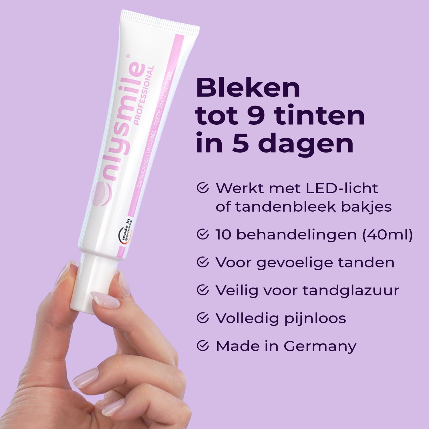 Tandbleekgel tube. OnlySmile Professional. Tot 9 tinten in 5 dagen. Gemaakt in Duitsland.