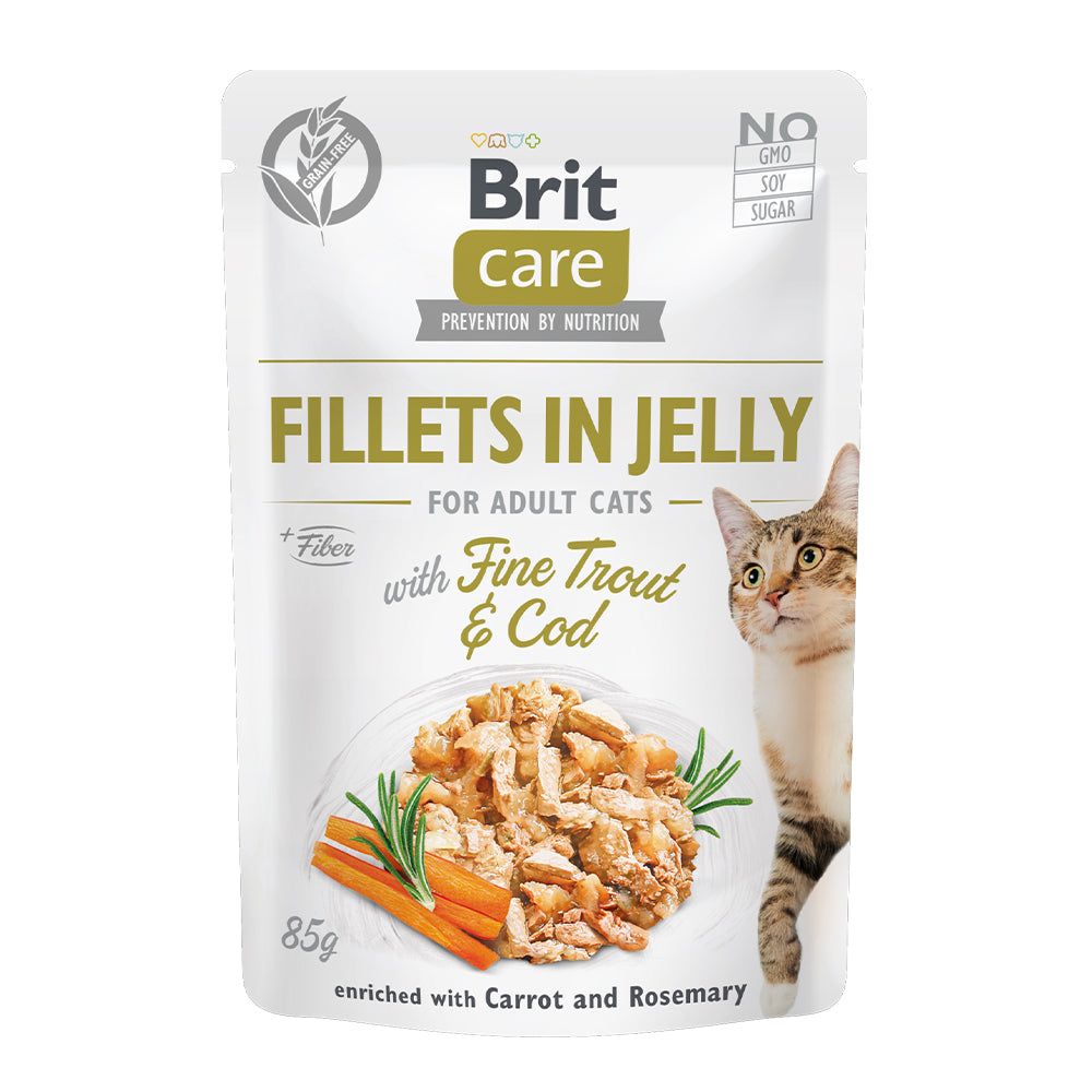 Brit Care Cat - Fillets in Jelly with Fine Trout & Cod