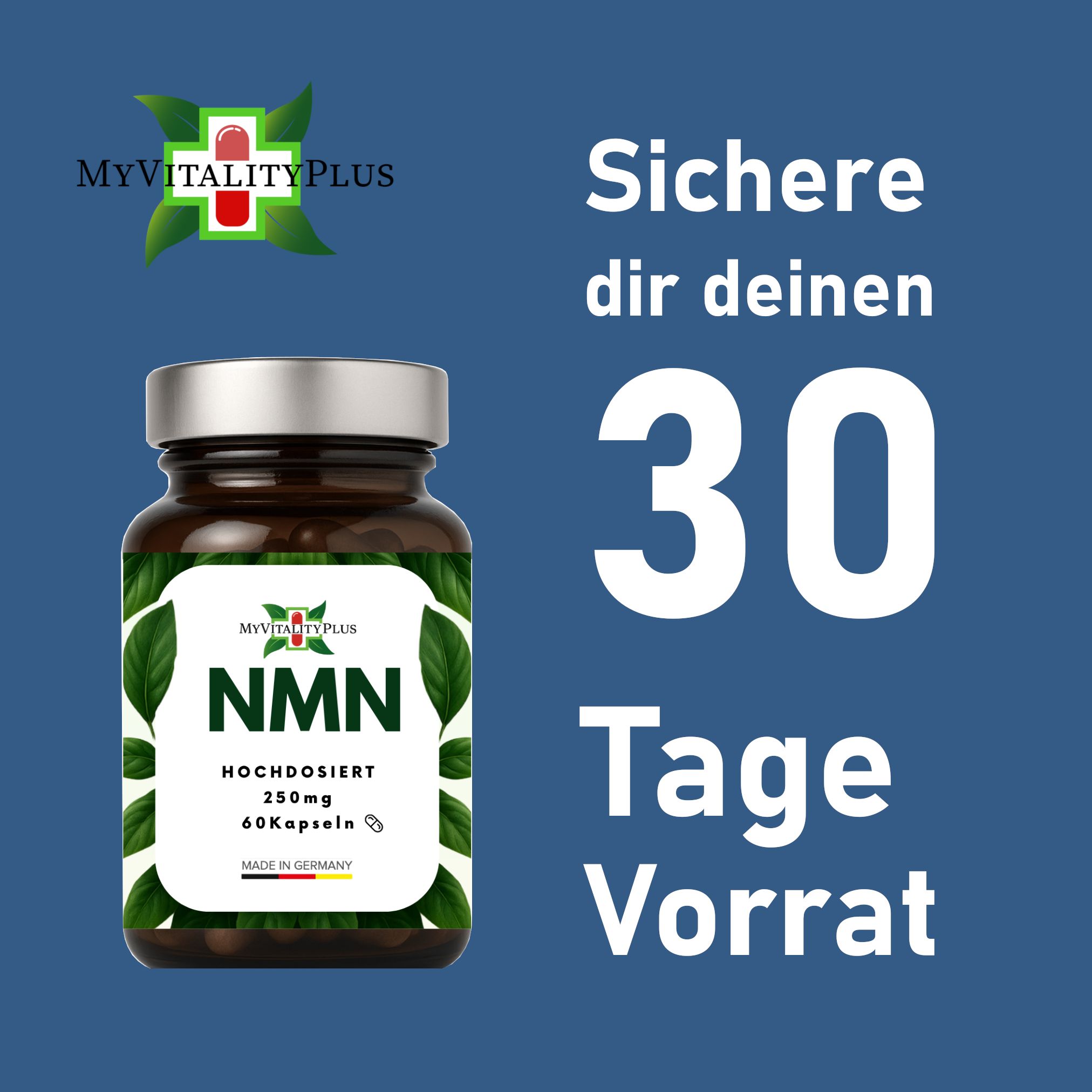 NMN Kapseln | Hochdosiert | 500mg Tagesdosis | von MyVitalityPlus