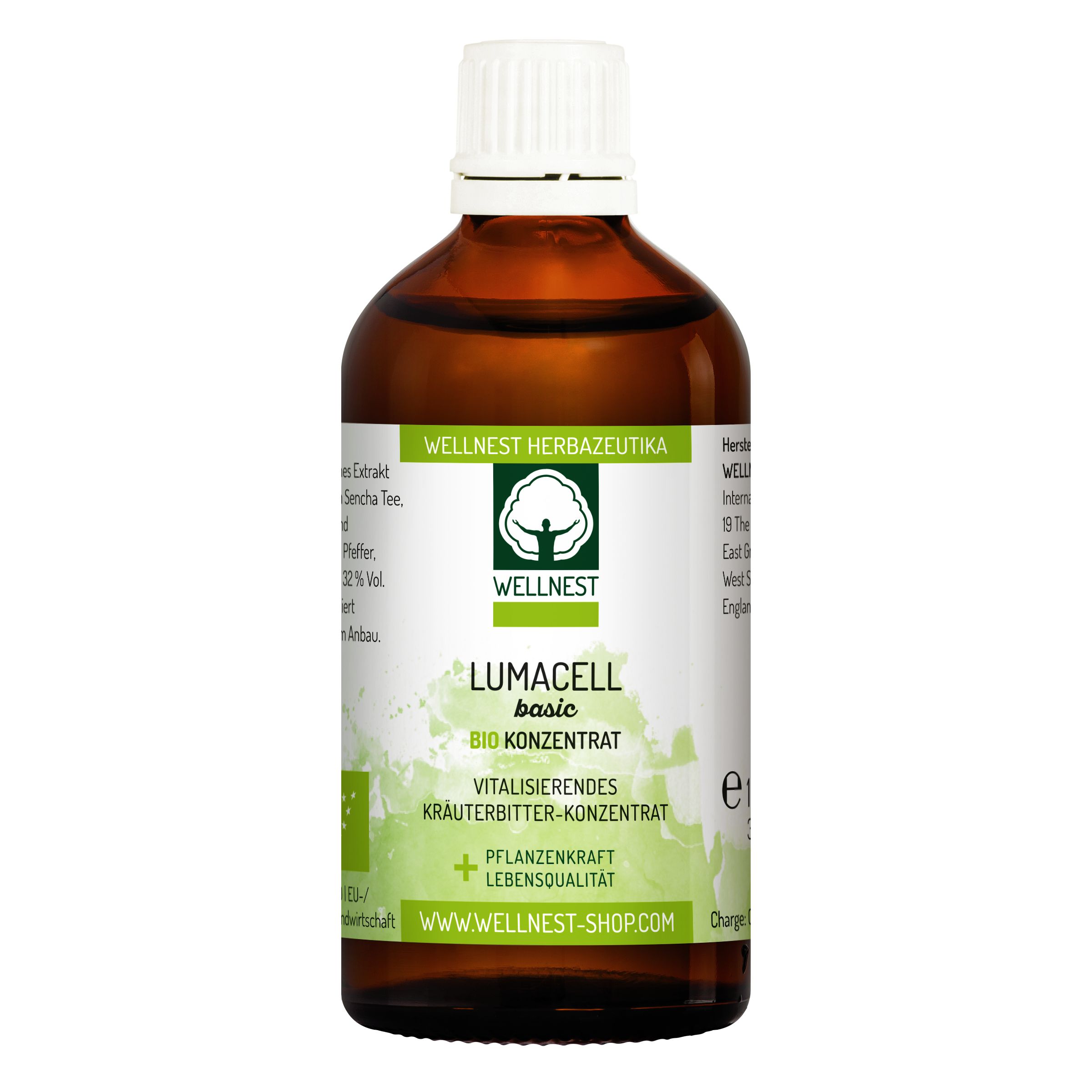 Bio Lumacell Basic Grüntee-Kurkuma Konzentrat - Wellnest Pflanzenkraft Urtinktur