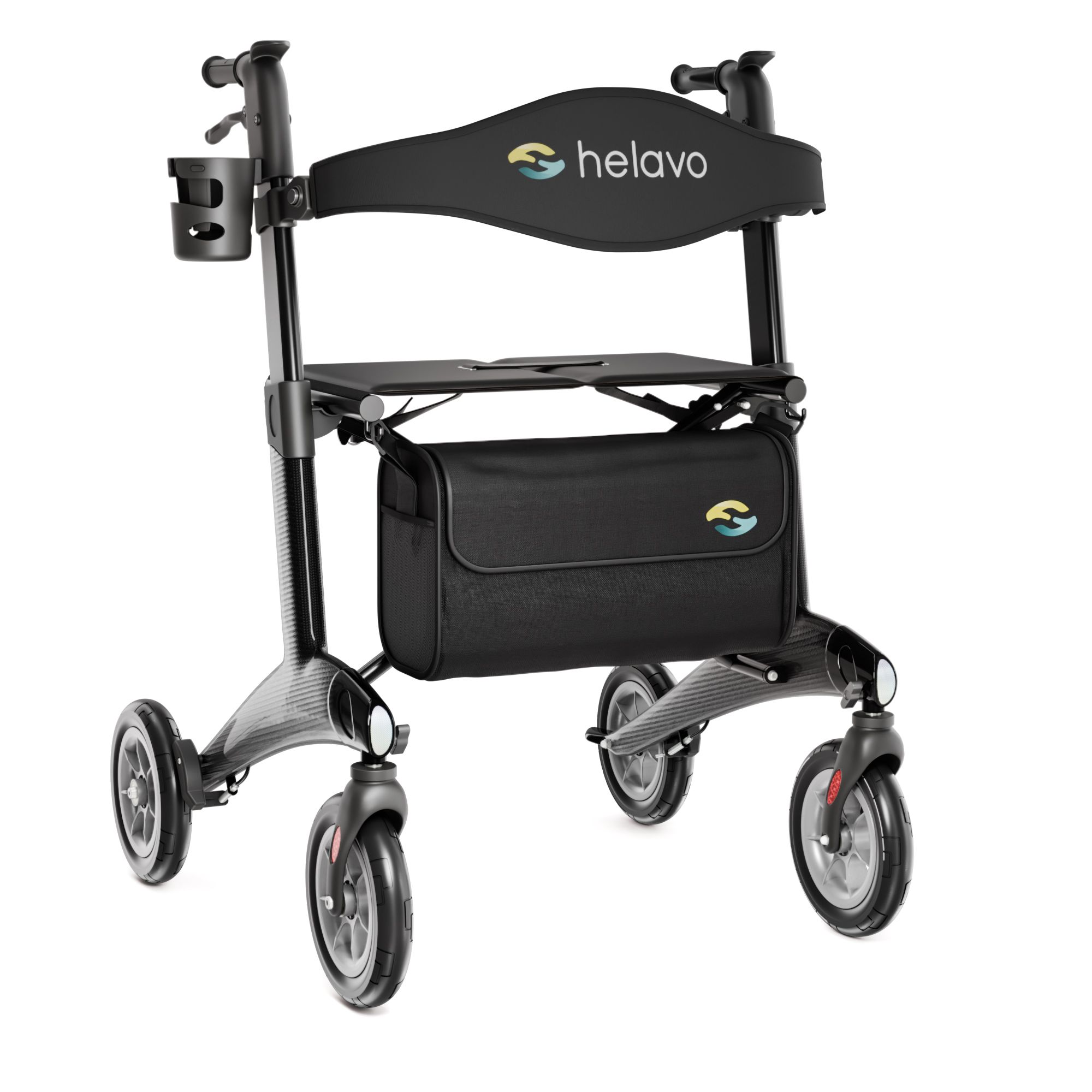 Helavo Carbon Rollator ultraleicht faltbar Premium Gehhilfe aus Kohlefaser 5,6kg 1 Pc