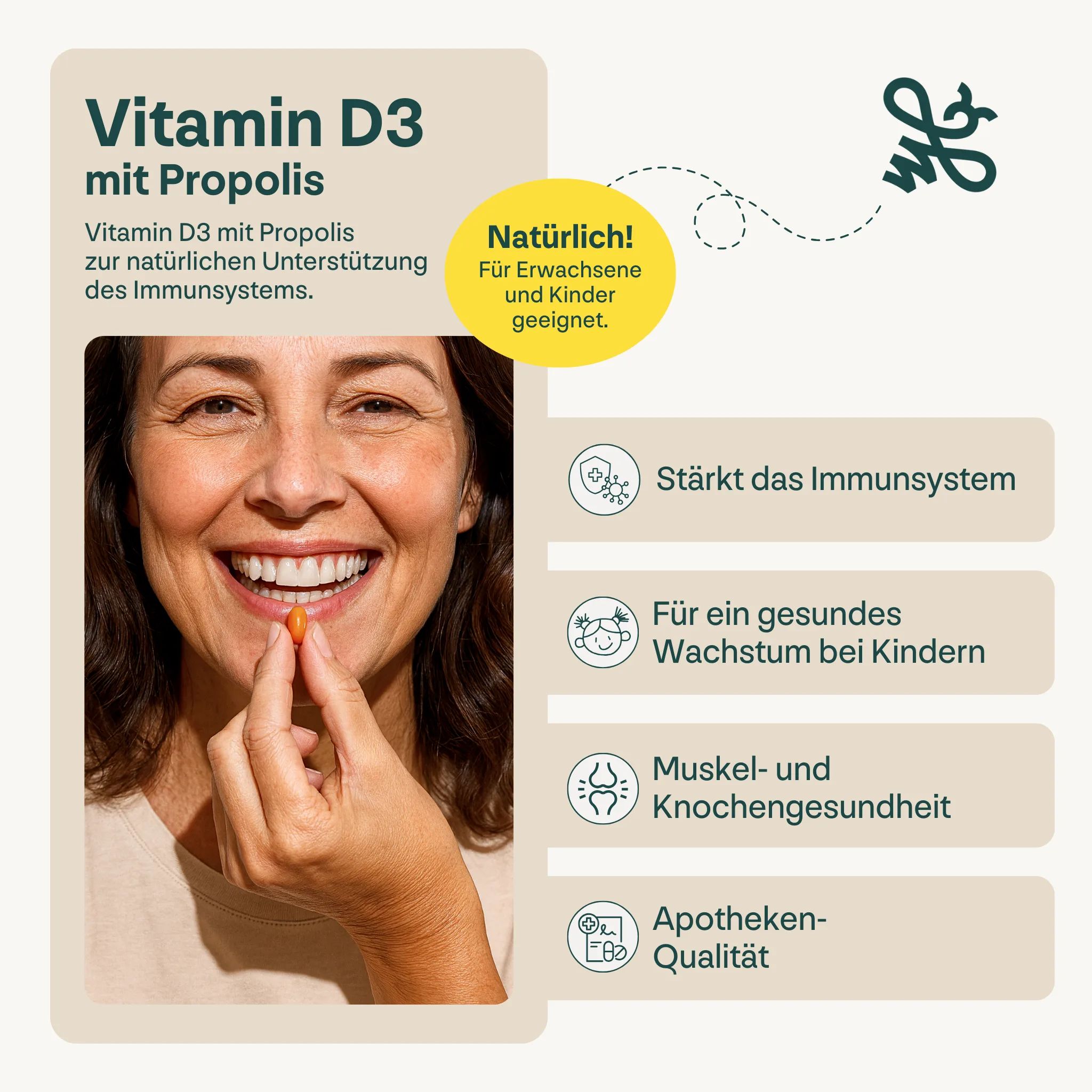 heybee Vitamin D3 700 I:E: + Propolis - 3er Packung