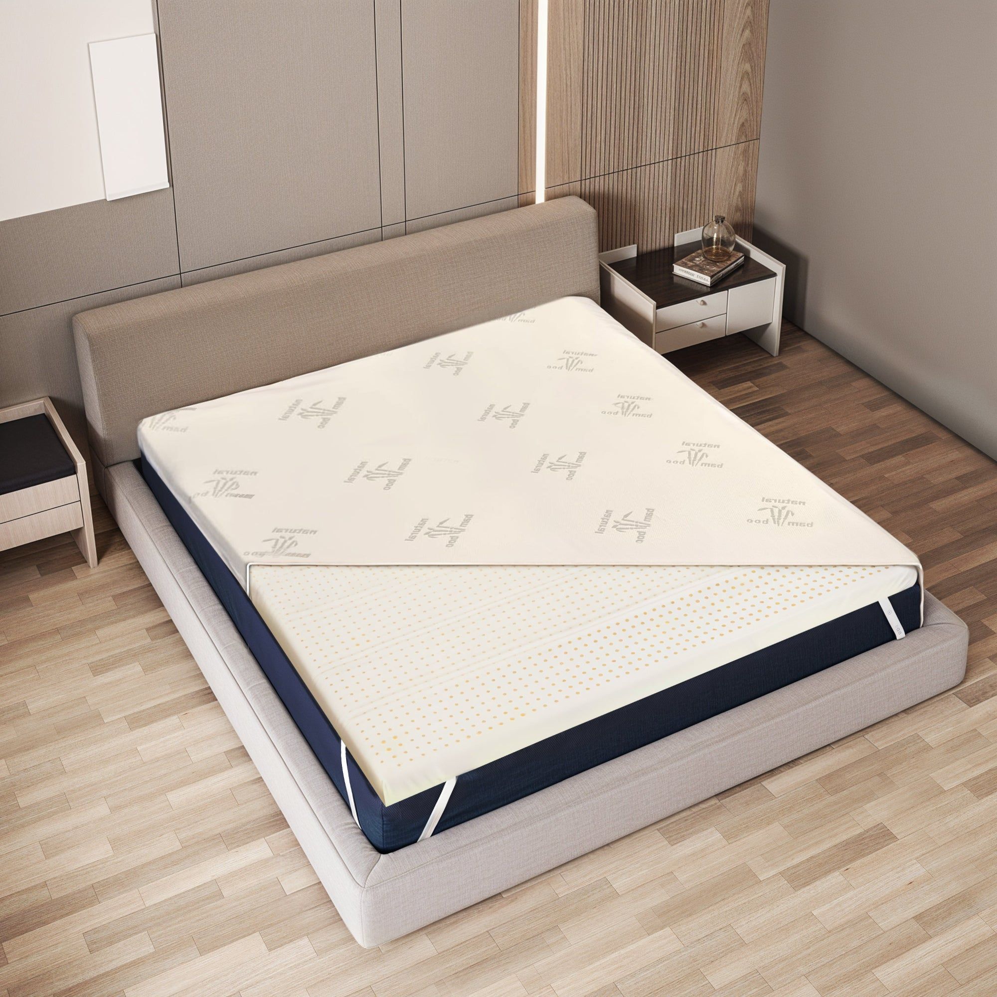 The White Stone Topper 120x190 cm aus Naturlatex, Abnehmbar 5 cm