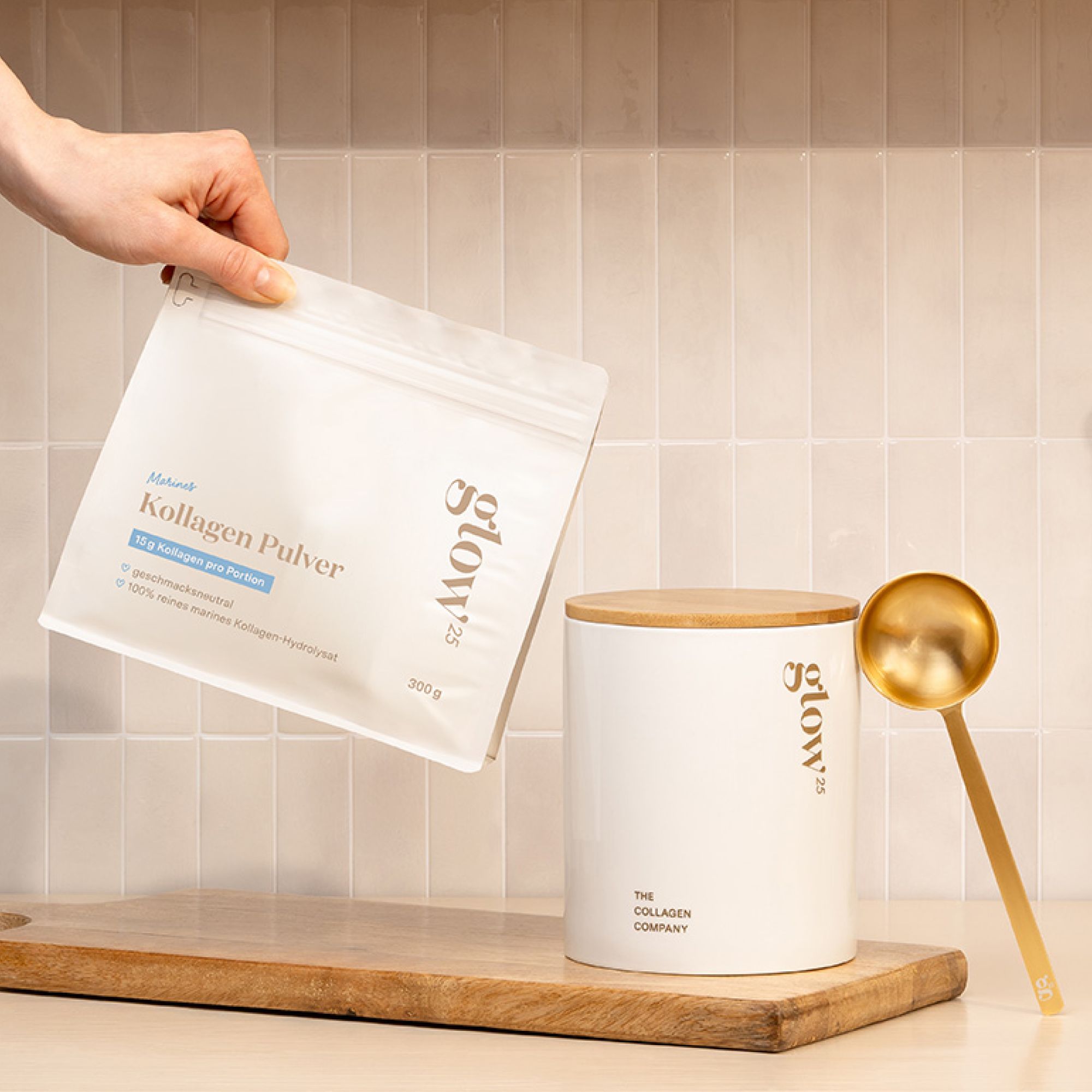 Glow25® Marine Collagen Pulver [300g] - Perfekte Löslichkeit 