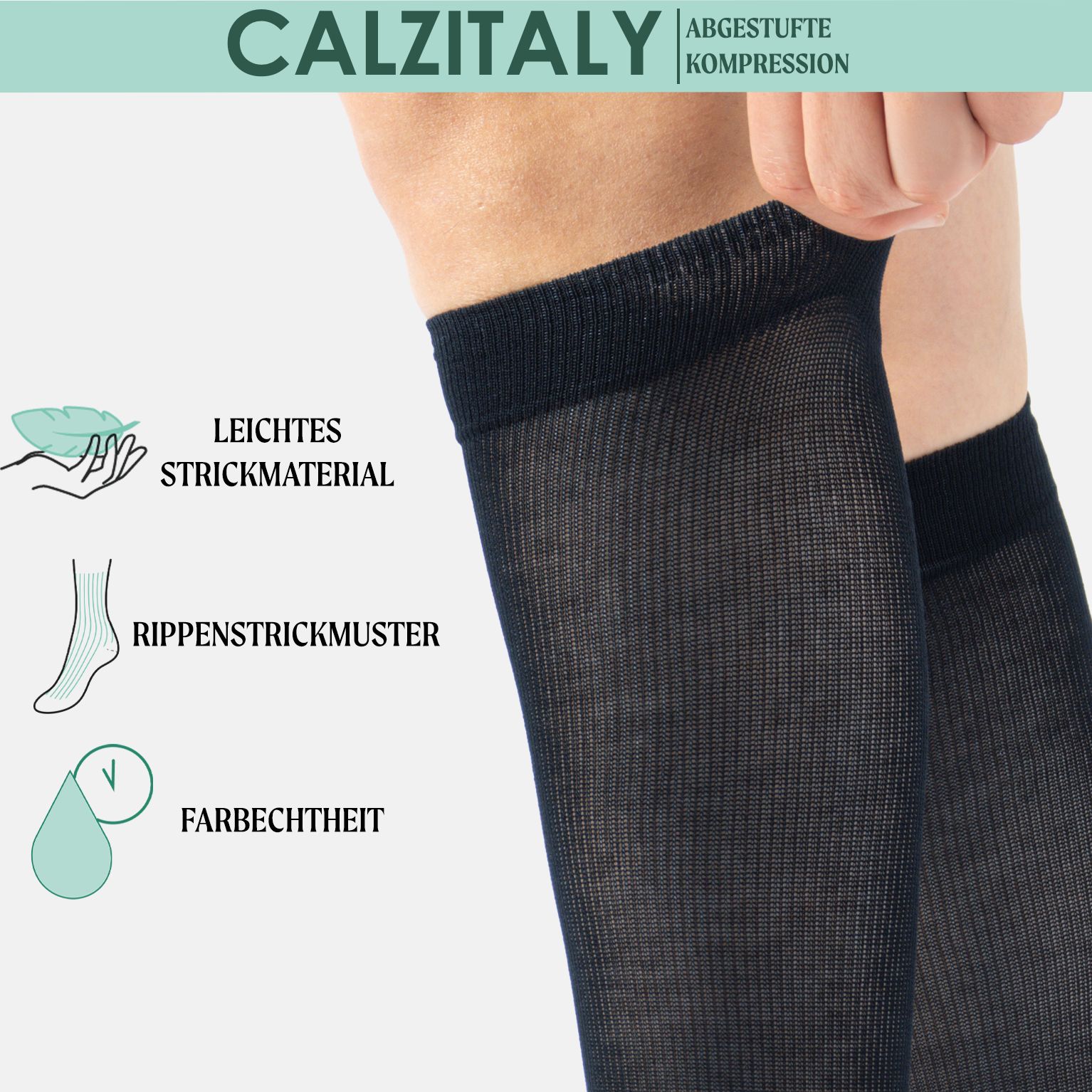 CALZITALY Kniestrumpfe aus Fil d’Écosse mit Abgestufter Kompression 14-16 mm/Hg