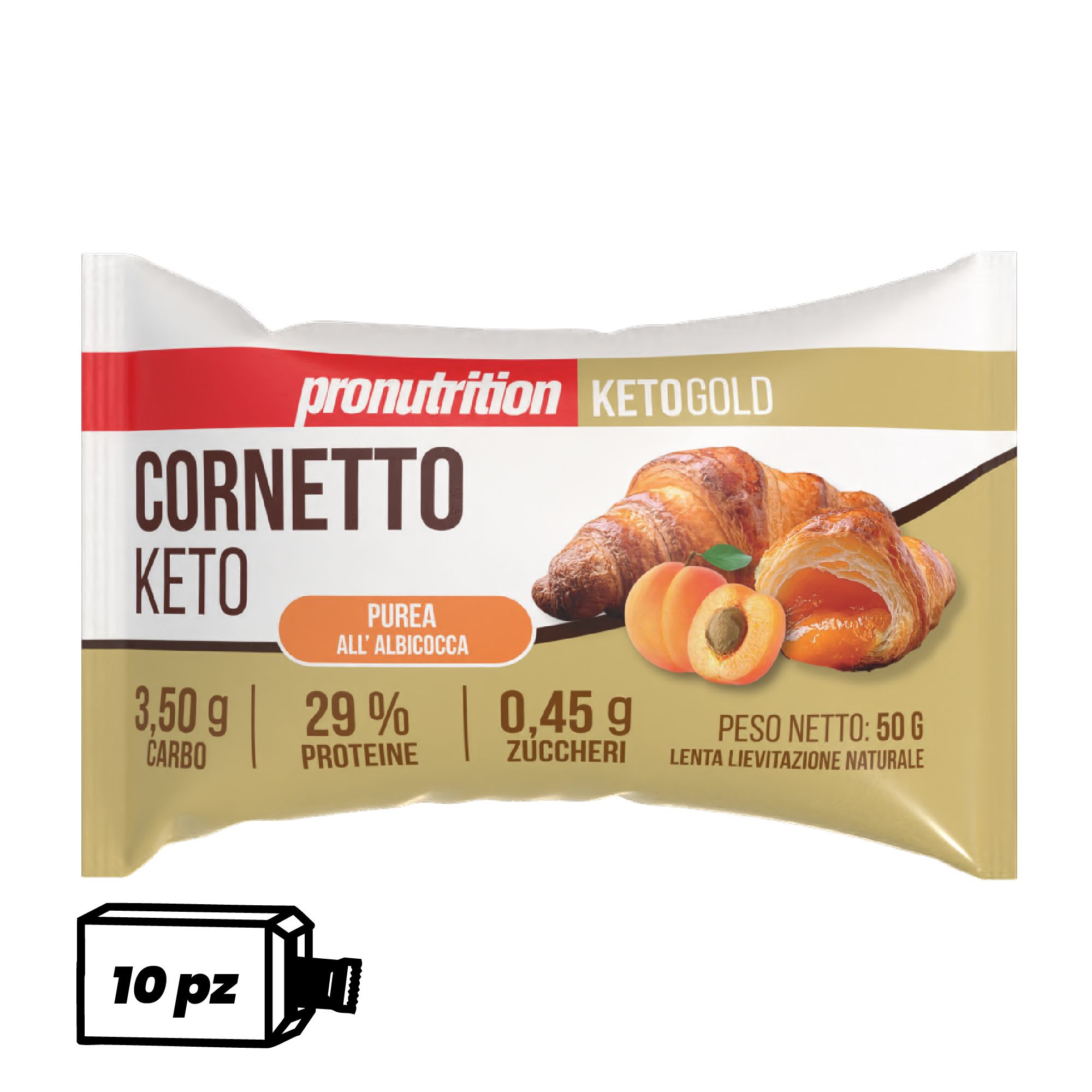 Pronutrition Cornetto keto (10 pezzi x 50 gr, Albicocca)