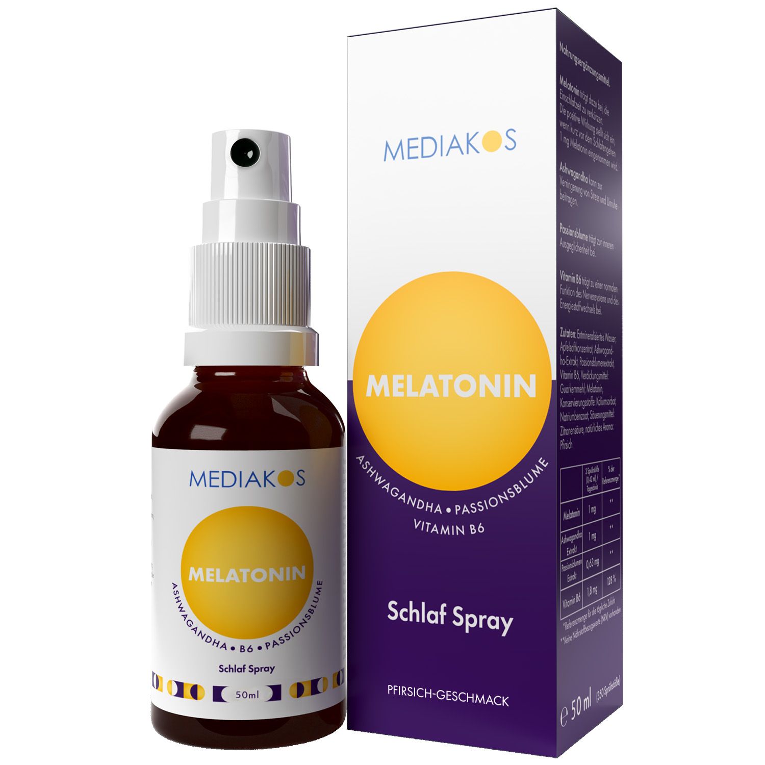 Mediakos® Melatonin Ashwagandha Schlaf Spray