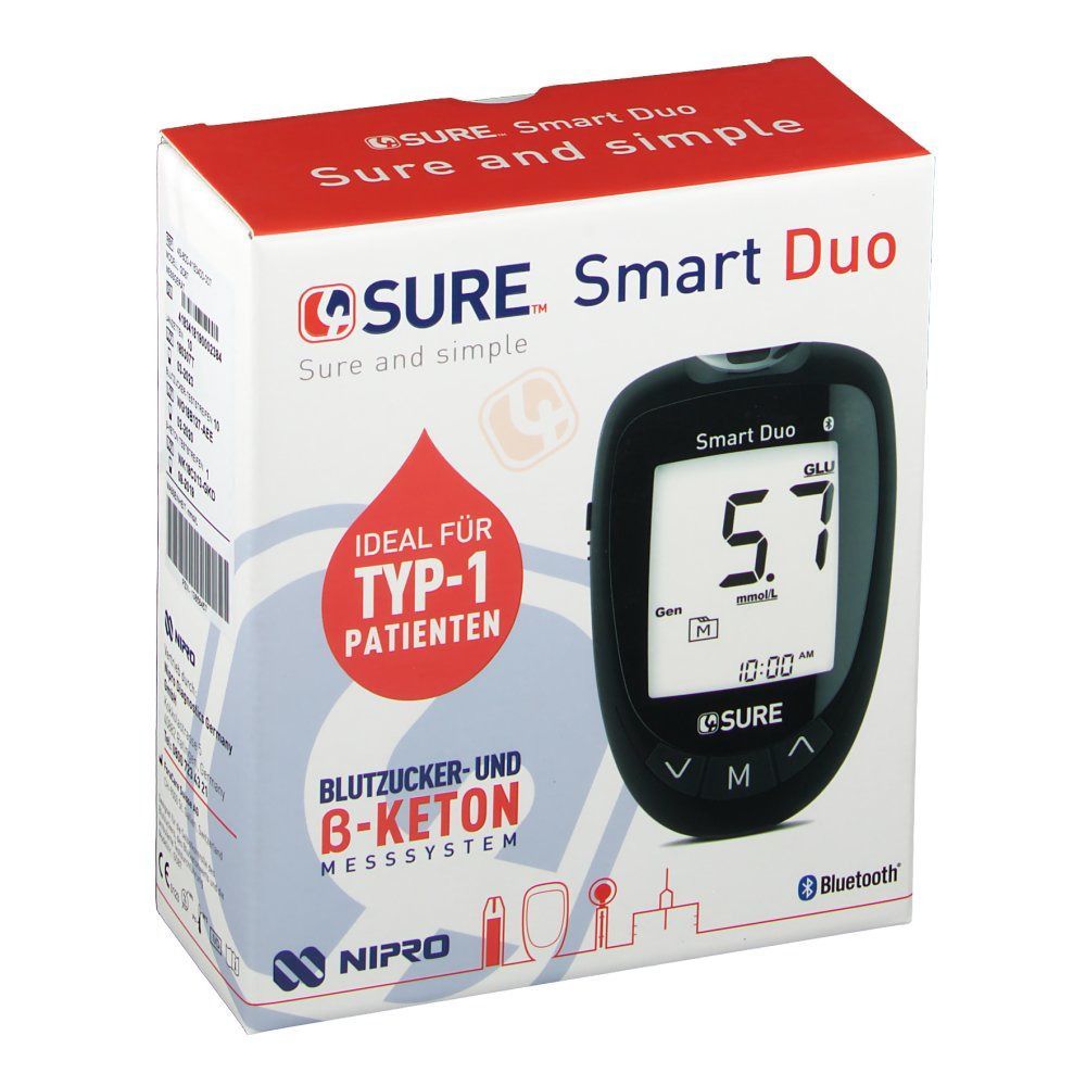 4SURE Smart Duo Blutzucker- und ß-Keton Messgerät mmol/L