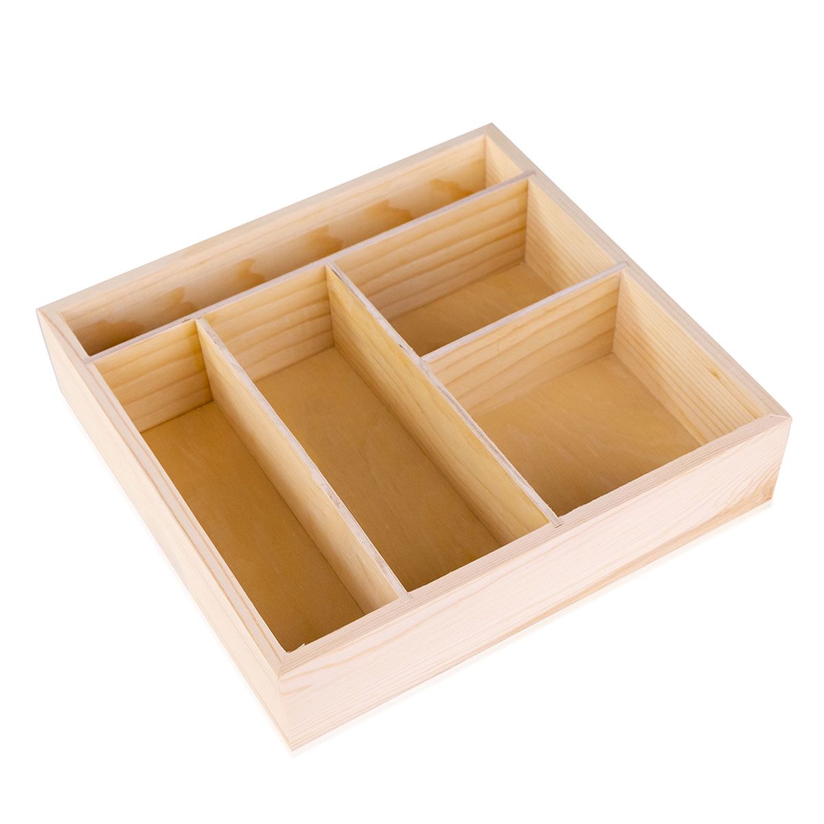 Aufbewahrungsbox aus Holz mit Fächern für das Accentra Home Spa Badeset.