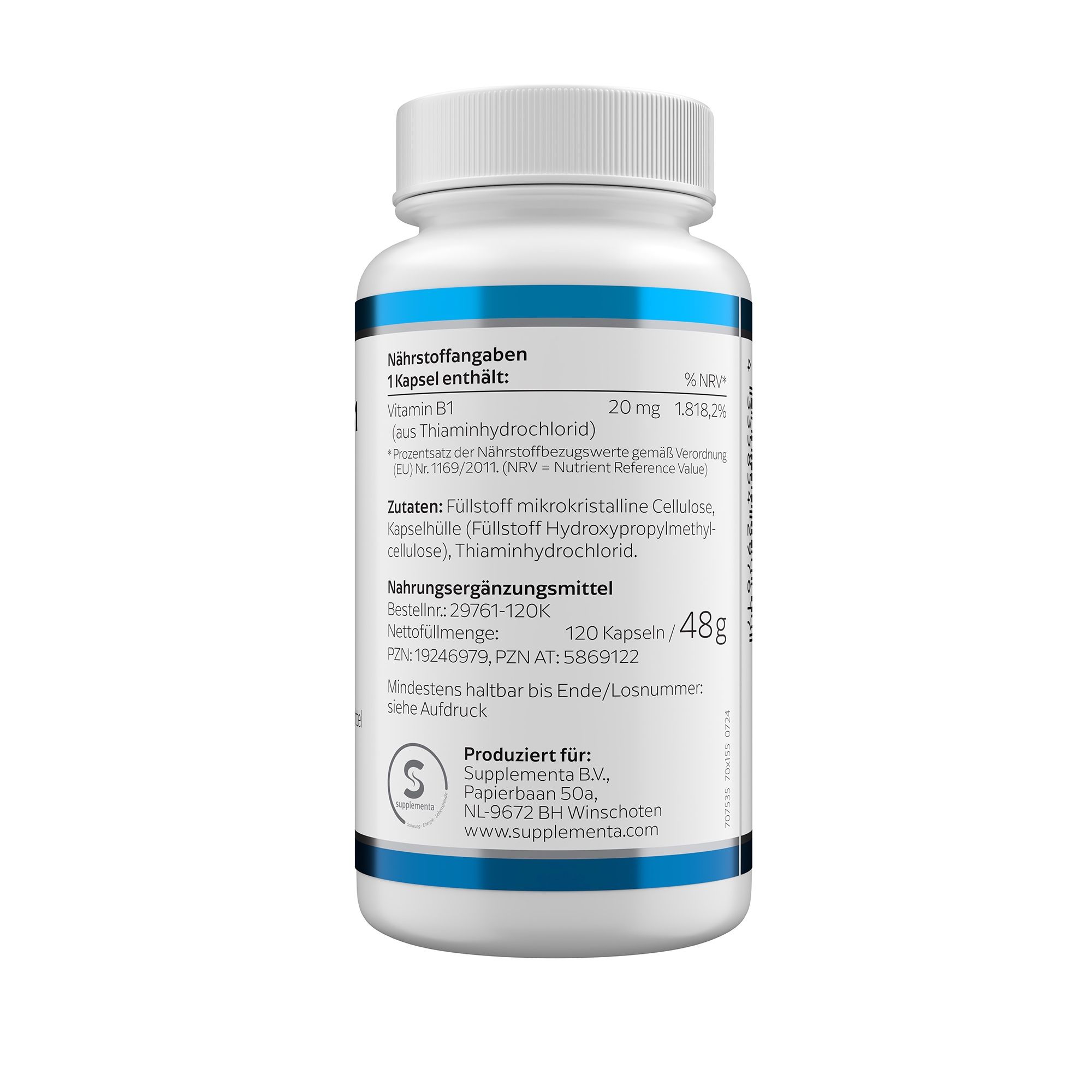 Klean Labs Vitamin B1 20 mg