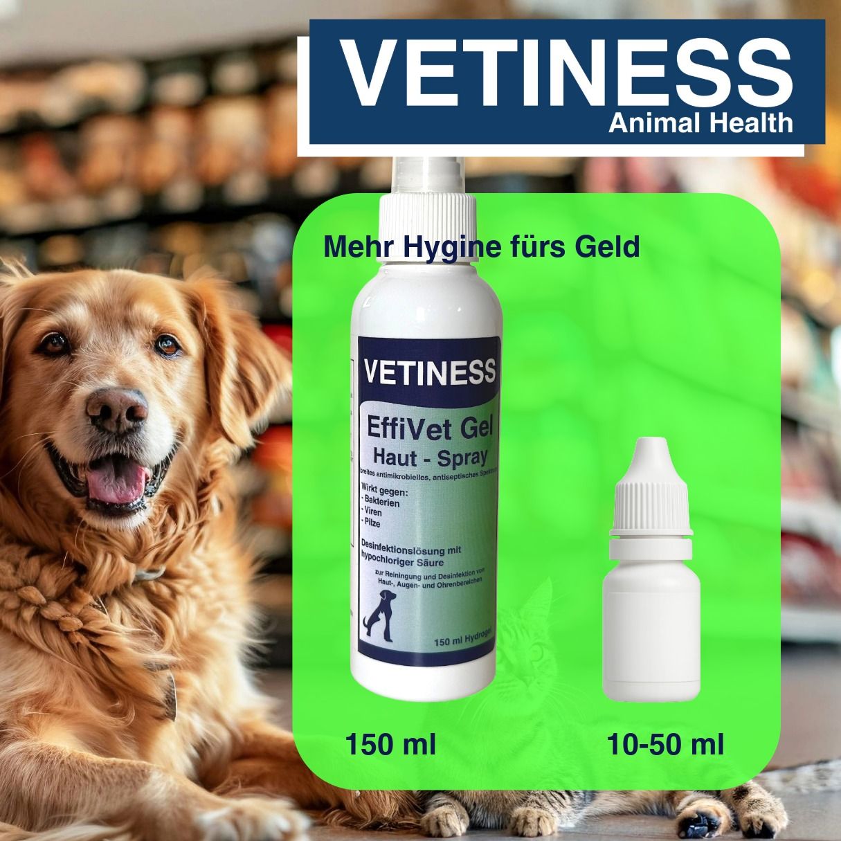 Vetiness EffiVet Gel Hautspray für Hunde und Katzen