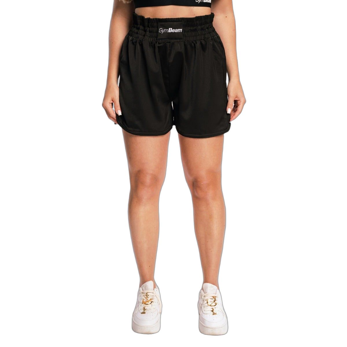 GymBeam Boxing Shorts Damen regular mit Kordelzug und Taschen in Schwarz 1 St