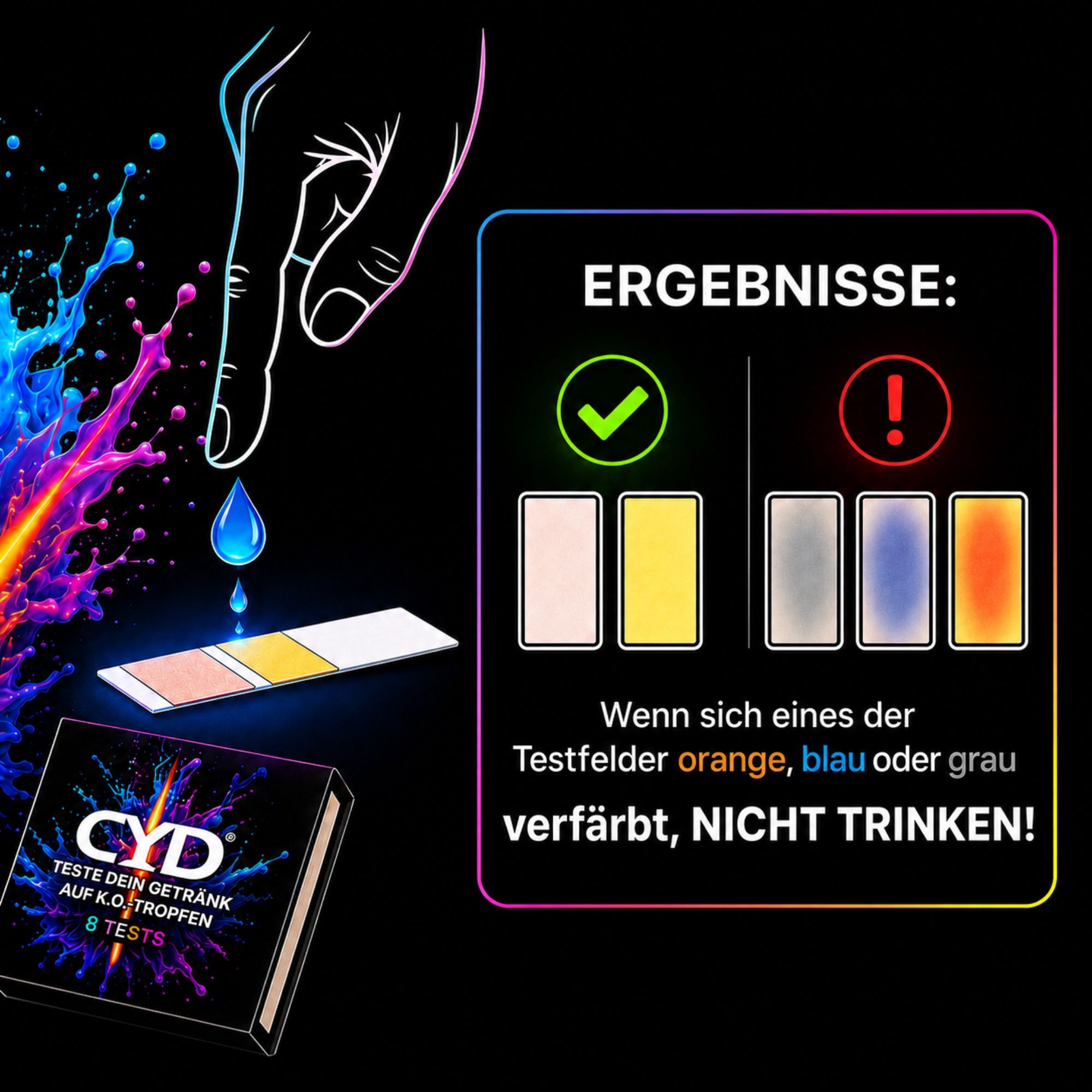 CYD® Getränketest K.O.-Tropfen Schnelltest Check Your Drink