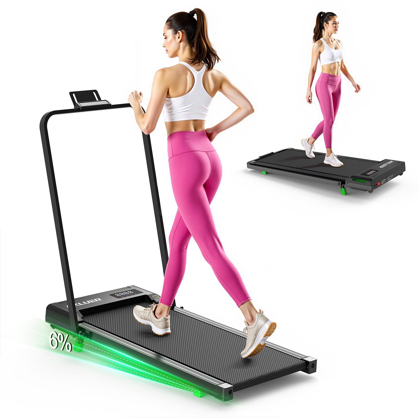 AKLUER H03 Tapis roulant pieghevole per la casa, 2,5 CV, inclinazione manuale del 6%
