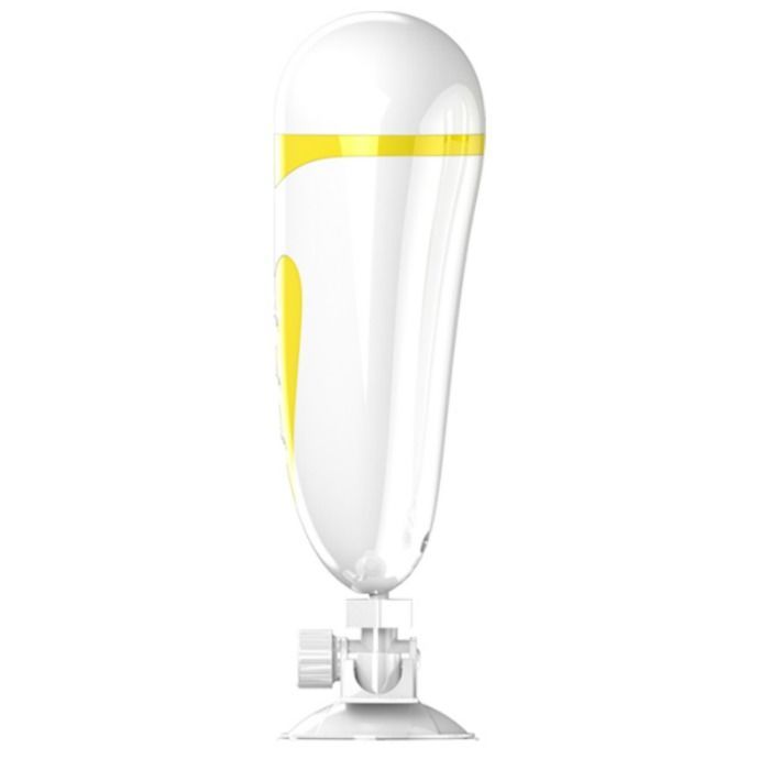 Masturbator Pretty Love Sally. Weiß, goldfarbene Akzente, drei Knöpfe. Mit Saugnapf.