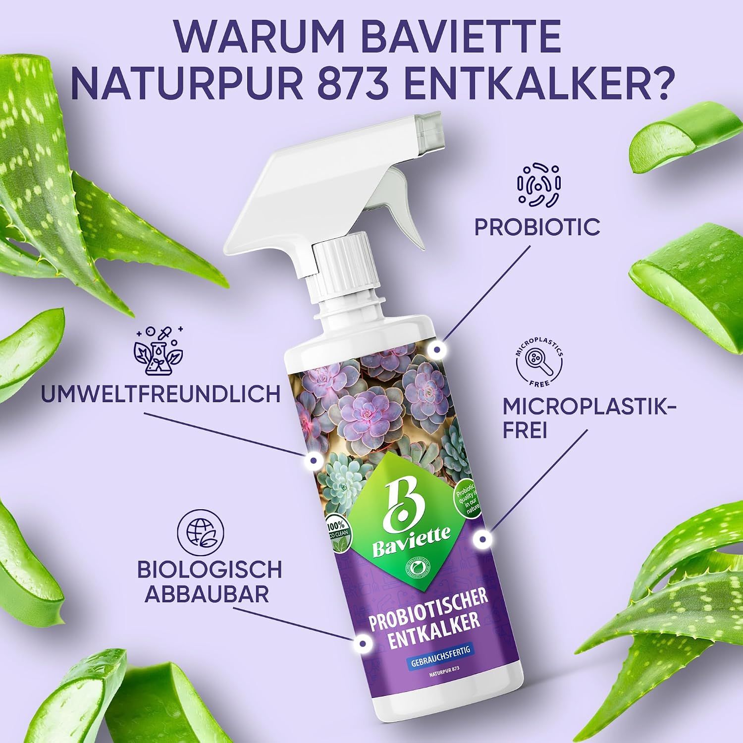 Baviette Probiotischer Bad-Kalkentferner Spray inkl. Bimsstein