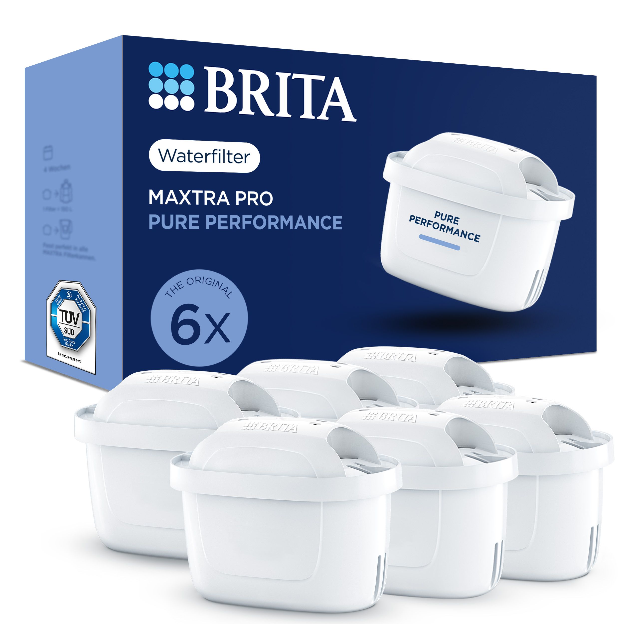 Brita Maxtra Pro Pure Performance Filterpatronen - 6 Stuks Waterfilter