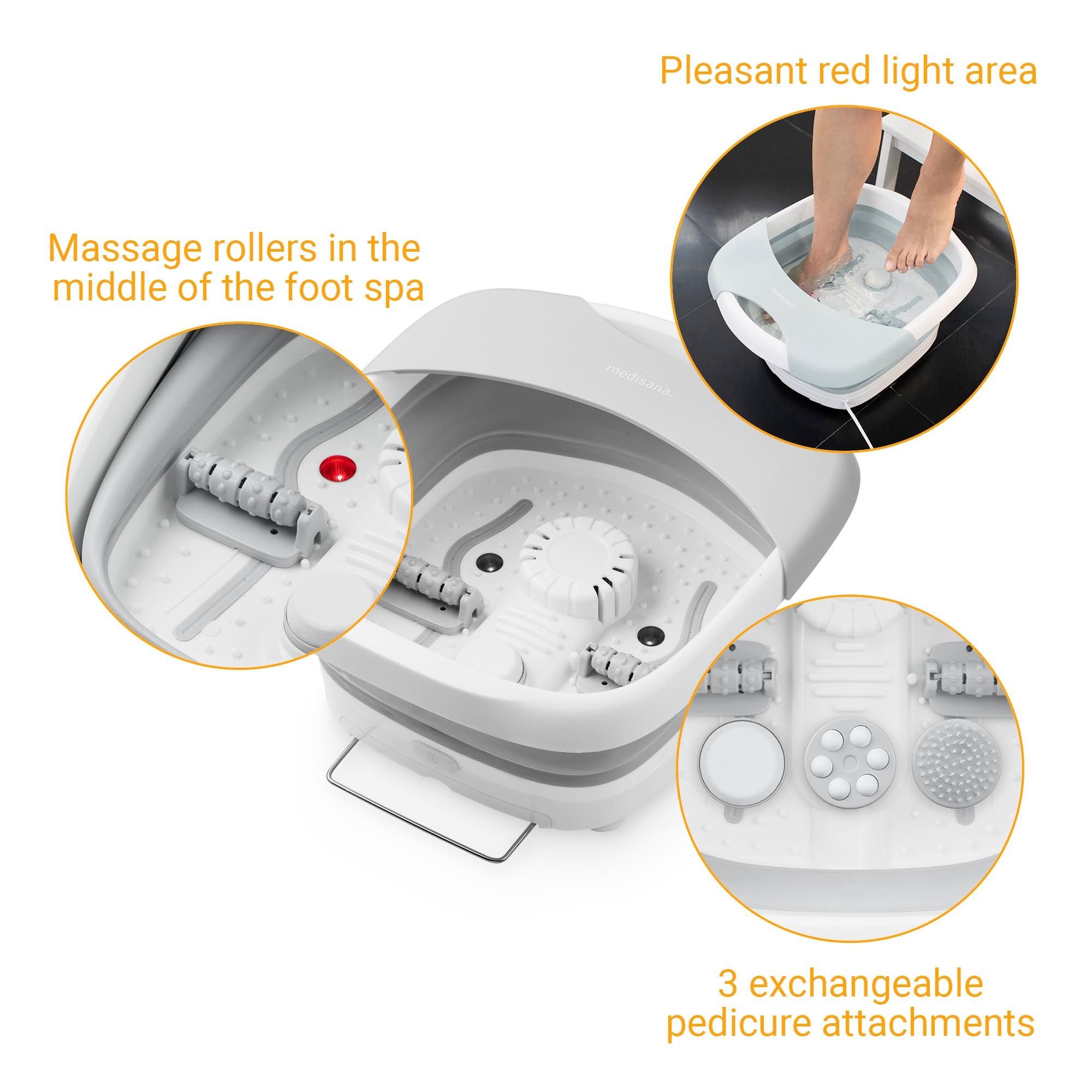 medisana FS 886 Fußbad mit Massagefunktion - elektrische Fußbadewanne mit Wärmefunktion