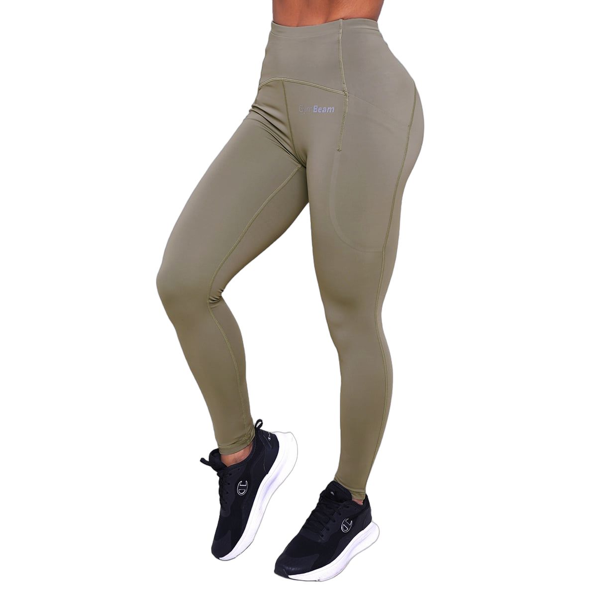 GymBeam Leggings Damen mit Kordelzug und Taschen in Vetiver