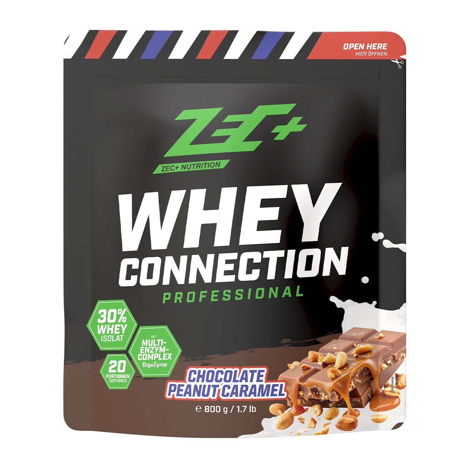 Zec+ Whey Connection Professional 800g Schoko-Erdnuss-Karamell 800 g Pulver