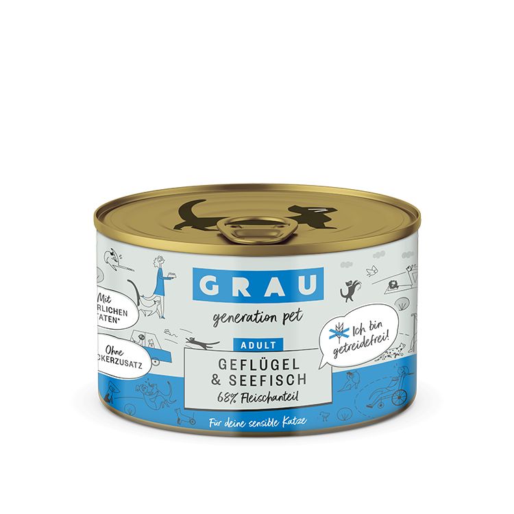 Grau Geflügel & Seefisch 6x200 g Futter