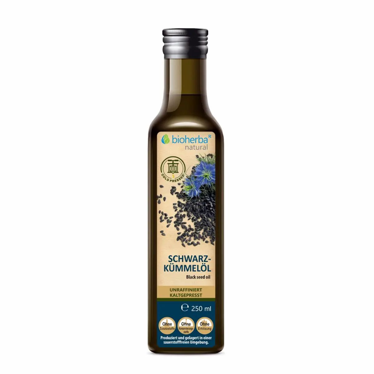 Bioherba Schwarzkümmelöl Bio - kaltgepresst  unraffiniert