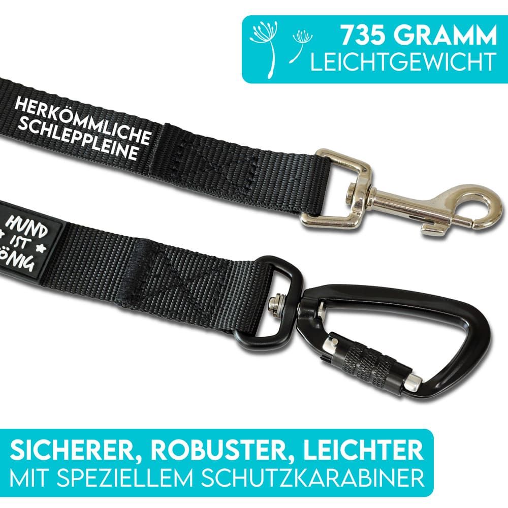 HUND IST KÖNIG® 20m Hunde Schleppleine mit Sicherheitskarabiner & gepolsterter Handschlaufe